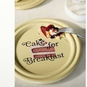 Anthropologie Ariane Stoneware Plate Cake for Breakfast